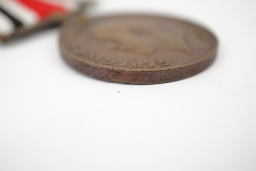 Seven First World War medals, including a Military Medal (MM) group comprising of an MMand a 1914 Star awarded to 7993 Pte. W. Grundy 1/R. SC. FUS., Military Medal possibly renamed, together with a WWI trio awarded to 22